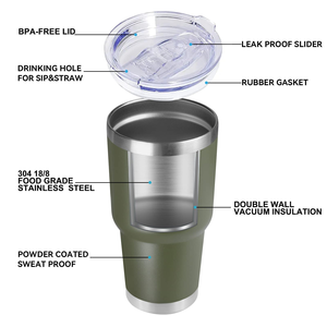Venta al por mayor: Vasos térmicos de café de doble pared con recubrimiento en polvo de 20oz y 30oz, tazas de viaje de acero inoxidable de 20 oz con - Product Image 3