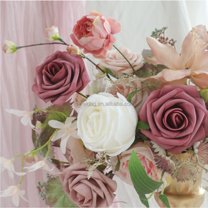 Vente en gros <span class=keywords><strong>de</strong></span> roses en soie artificielles, combo <span class=keywords><strong>de</strong></span> fleurs mélangées pour mariage, bouquets <span class=keywords><strong>de</strong></span> mariée, fleurs artificielles magnifiques, bricolage - Product Image 2