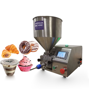 Nhỏ PLC tự động bánh donut sô cô la mứt bánh bột Ice Cream tiêm depositor Icing điền cupcake Máy làm - Product Image 1