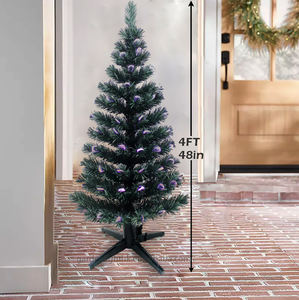 <b>Pre</b>-<b>lit</b> 4FT Green PVC <b>Artificial</b> Fiber Optic <b>Christmas</b> <b>Tree</b> Color-Changing LED Lights Eco-Friendly Festive Decor for Home - Product Image 2