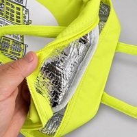 Sac isotherme pour déjeuner en polyester sergé 290T, imprimé ville mignon, doublure thermique en feuille d'aluminium, poignées rembourrées pour l'école, les pique-niques et les repas