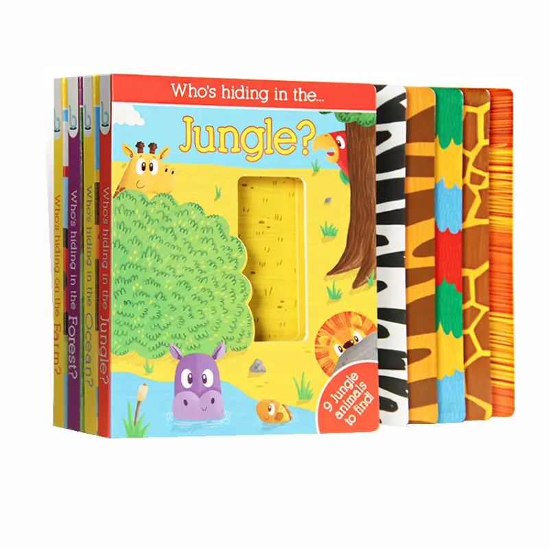 Livro de atividade infantil, desenho de livro de papelão impressão design duro