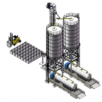 Silo de stockage de poudre de scories boulonnée 200T 300T pour l'exploitation minière avec convoyeur à double vis de 273 mm et installation d'emballage de big bags 20-40 sacs/h