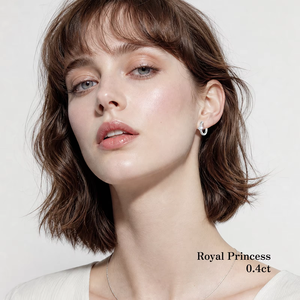 Pendientes de Aro con Moissanita Corte Princesa, Plata 925, Joyería Clásica Geométrica para Mujer, para Bodas - Product Image 5