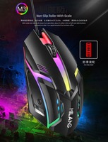Souris de jeu lumineuse Mi Lang M3 3D, meilleure vente, ordinateur de bureau pour la maison et le bureau, optique, en stock