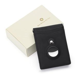Portefeuille homme minimaliste en cuir Crazy Horse avec pince à billets et étui pour AirTag - Product Image 5