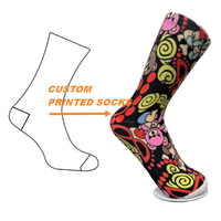 Chaussettes de sport personnalisées de haute qualité, design OEM, amusantes, colorées, respirantes, en coton, imprimées sur 360 degrés, pour l'entraînement et la salle de sport