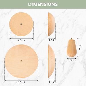 Secolorart Art Interchangeable Handle Create Bowls and <strong>Plates</strong> Wooden Pottery <strong>Clay</strong> Molds - Product Image 3
