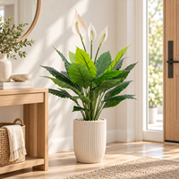 Spathiphyllum artificiel avec têtes de fleurs, plante en pot artificielle, fleurs tropicales, centres de table, accessoires de jardin, designs personnalisés