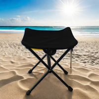 Tabouret pliant d'extérieur en alliage d'aluminium portable (capacité de charge de 100 kg) Chaise pliante en alliage d'aluminium pour le camping et la pêche