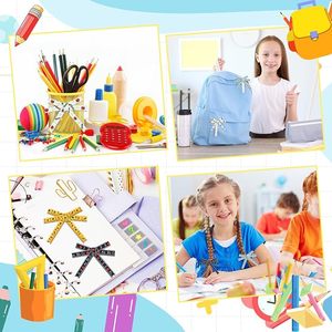 Cinta de satén estampada a doble cara para la vuelta al cole, al por mayor, con patrón de alfabeto, regla y lápiz, 100% poliéster, decoración para mochilas escolares - Product Image 3