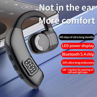 Earphone bluetooth nirkabel 2024 HG, Earphone bisnis kait telinga konduksi udara X30 musik nirkabel 200mah