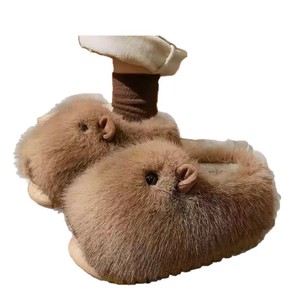 Nouveau Style pantoufles pour automne/hiver mignon pantoufles coton maison chaud à semelles épaisses pantoufles d'intérieur pour les femmes - Product Image 1