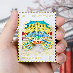 Wholesale Factory Custom Zinc Alloy Refrigerator Stickers Featuring Phoenix Crown Empress <strong>Dynasty</strong> UV <strong>Gold</strong>-Plated - Product Image 2