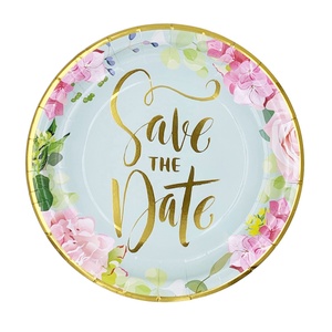 ชุดจานกระดาษแบบใช้แล้วทิ้งลายปั๊มฟอยล์ทองคำพร้อมแก้วกระดาษพิมพ์ลายวันเกิดสำหรับเสิร์ฟคุกกี้ - Product Image 2