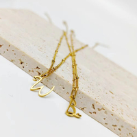 Collier EManco en acier inoxydable avec pendentif plaqué or, chaîne et breloque lettre B, bijou tendance pour femme, idéal pour le quotidien et les soirées