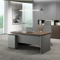 Bureau de direction en L de luxe moderne pour PDG, mobilier de bureau de patron, bureaux en bois, bureau informatique, table de direction