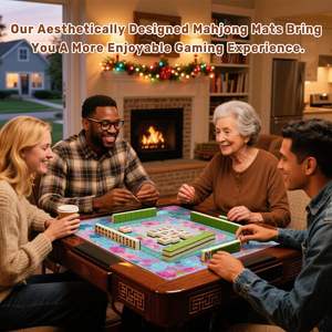 Tapete <span class=keywords><strong>de</strong></span> Mahjong <span class=keywords><strong>de</strong></span> Terciopelo con Tecnología Estadounidense, Antideslizante, Reductor <span class=keywords><strong>de</strong></span> Ruido, Fácil <span class=keywords><strong>de</strong></span> Limpiar, Lona Resistente a la Suciedad - Product Image 5