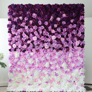 Tapis de fleurs artificielles S02594, mur de fleurs en soie Blumenwand, turquoise rose, toile de fond de mur de fleurs, imitation rose, mur de fleurs violettes pour la vente en gros - Product Image 3