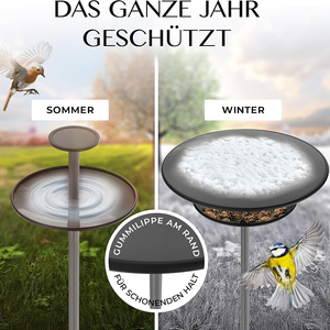 JH-Mech Station d'alimentation pour oiseaux en plein air à 2 couches pour oiseaux sauvages avec chapeau tournant Poteau d'alimentation en métal antirouille pour oiseaux - Product Image 2