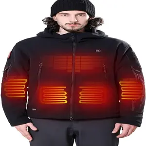 2024 Heated Jacket Polar Fleece with 12V Battery Pack Soft Fleece Electric Heating Hoodie