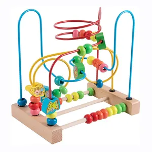 suppliers custom wooden colored Montessori abacus Materials fun Bead Counting toys Early Educational Math Counting Game