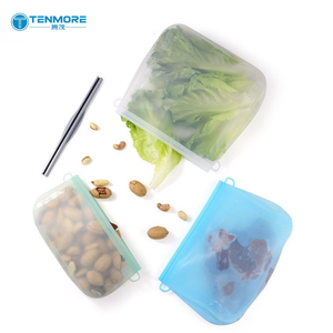 Sac de conservation alimentaire réutilisable <span class=keywords><strong>en</strong></span> silicone, étanche, hermétique, avec base stable, compatible micro-ondes et <span class=keywords><strong>congélateur</strong></span> - Product Image 2