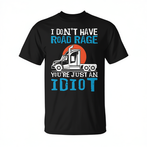 T-shirt da camionista Road Rage Diesel Truck Design Abbigliamento da uomo nero - Product Image 2