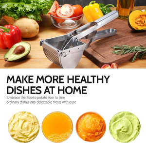 भारी शुल्क रसोई आलू रिसर सोपिटो स्टेनलेस स्टील मैनुअल आलू मशर जूसर प्रेस फल निचोड़ घर और वाणिज्यिक के लिए - Product Image 6
