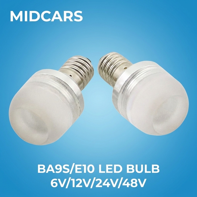 E10 BA9S Frosted Globe LED Miniature Bulb 6V 12V 24V 48V for Classic Car Dash Boat RV Marine Lighting