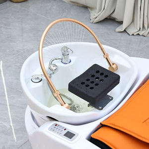 Neues Design Friseursalon-Möbel Weißer Waschplatz Luxuriöses Modernes Elektrisches <span class=keywords><strong>Massage</strong></span>-Kopf-<span class=keywords><strong>Spa</strong></span>-Shampoo-Bett mit Beleuchtung - Product Image 5