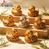 Canard en caoutchouc léopard de 5 cm, style varié, personnalisable, jouet aquatique flottant pour collections d'adolescents