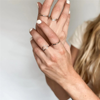 Véritable 14K Or Rempli Unique Arc Anneau Boho Minimaliste Knuckle Bague Accessoires Pour Femmes DIY Bijoux