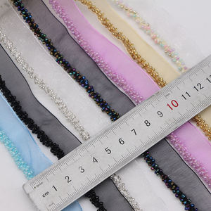 Oferta: Encaje de Tul Francés con Cuentas de 1.5cm de Ancho para Decoración de Ropa, Zapatos y Bolsos - Product Image 2