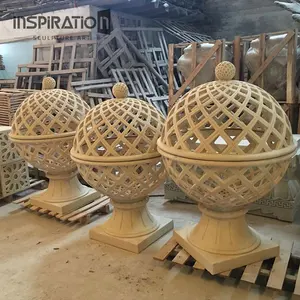 INSpiration factory artifical sandstone garden hollow ball sphere fiberglass resin outdoor lantern and lighting