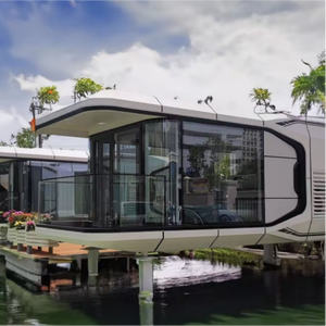 Capsule spatiale mobile, villa, maison, bureau, en acier, pliable, préfabriquée en Chine, style villa, modulaire, type Apple Cabin, pour camping panoramique - Product Image 3