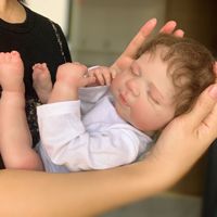 Poupées Reborn de 18 pouces pour nouveau-né, fille réaliste, avec fonction de succion, kit complet en silicone et vinyle, pour bébé