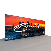 Boîte lumineuse LED sur pied, éclairée latéralement, en tissu, avec cadre en aluminium, pour affichage publicitaire