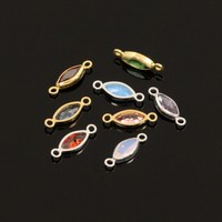 Nouveau 2025 Connecteurs Sertis de Zircon Marquise 3x6mm en Plaqué Or Véritable pour Bracelets Permanents Bijoux Breloques Pierres de Naissance en Argent S925