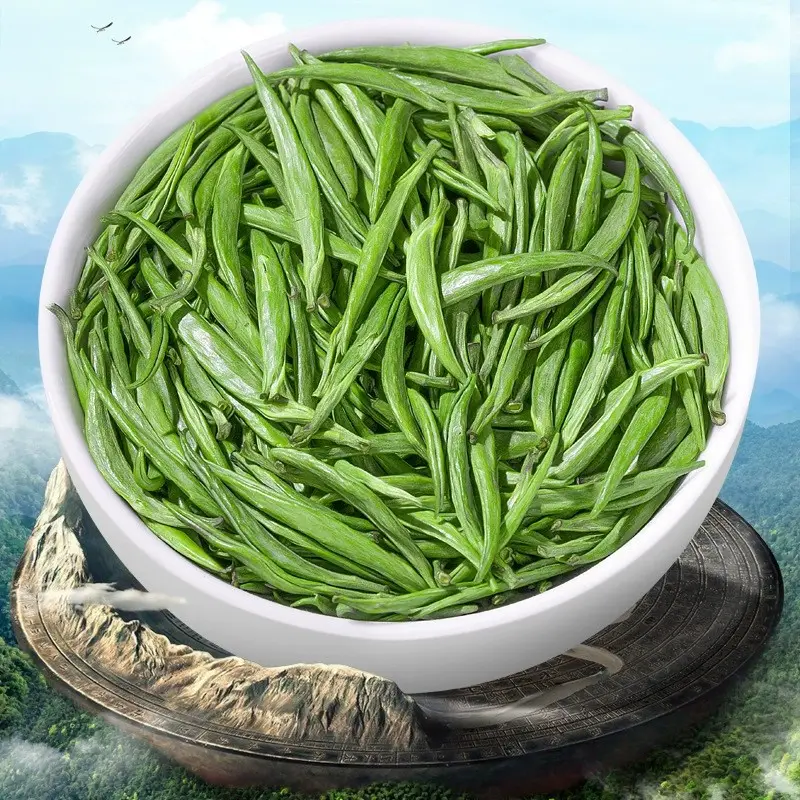شكل الشاي الأخضر من أوراق الشاي العضوي الصيني الشاي الأخضر الشاي الأخضر العضوي الصيني المزين بالشاي الأخضر