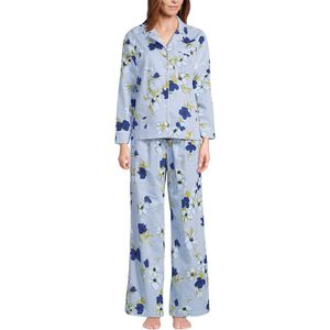 FOXA Women's Cotton Poplin Pajama Set Long Sleeve Top And Pants Classic Sleepwear Soft Fabric - Product Image 1