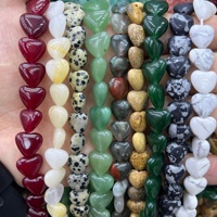 Perles en pierre naturelle en forme de cœur de 10 mm pour la fabrication de bijoux, bracelets et colliers, accessoires de fabrication de bijoux en gros
