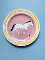 Assiette à dîner en céramique faite à la main et peinte à la main, motif végétal, assiette décorative ronde pour dessert, salade, vaisselle de cuisine à domicile