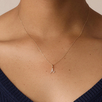 Collier personnalisé en argent sterling 925 plaqué or 18 carats avec pendentif lettre initiale en écriture cursive CZ, tendance 2025