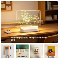 Tableau de dessin pour enfants avec lumière RVB, tableau d'écriture effaçable en acrylique LED, cadeau de Noël pour enfants
