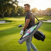 Sac isotherme de golf pour bière - Housse portable et étanche pour 7 canettes - Sac de transport à bandoulière pour boissons - Pochette de sport durable pour l'extérieur