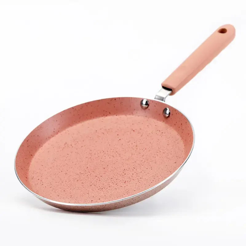 Hot Sale Design Non Stick Small Frying Pan Colorful Cast Iron Pink Frying Pan With Handle