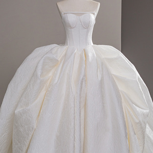 Robe <span class=keywords><strong>de</strong></span> <span class=keywords><strong>mariée</strong></span> <span class=keywords><strong>de</strong></span> style français, épaules dénudées, cœur en satin, robe <span class=keywords><strong>de</strong></span> <span class=keywords><strong>mariée</strong></span> à traîne longue, plis volumineux, robes <span class=keywords><strong>de</strong></span> bal Sfy32 - Product Image 4
