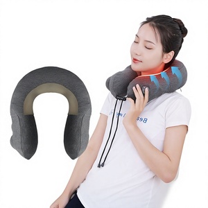 Oreiller de <span class=keywords><strong>massage</strong></span> cervical électrique gonflable et pliable en forme de U pour soulager les douleurs au cou et aux épaules, idéal pour la maison et les voyages - Product Image 2