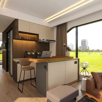 Maison mobile de luxe pour l'extérieur, structure en panneaux sandwich en acier, étanche, installation rapide, pour hôtel, bureau, hôpital, centre commercial